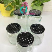 درب طرح مشکی با قلب سفید (پک شش عددی )